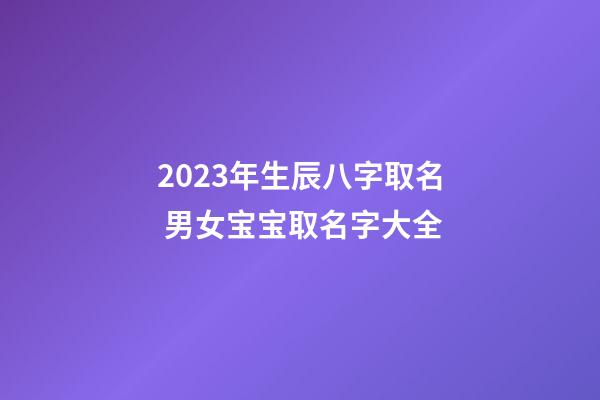 2023年生辰八字取名 男女宝宝取名字大全